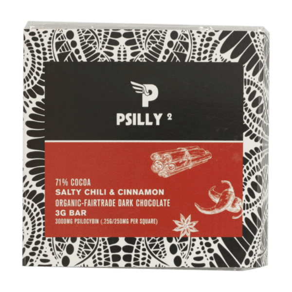 Psilly - Dark Chocolate Bar - Salty Chili & Cinnamon | Strongest Magic Mushroom Strain Canada