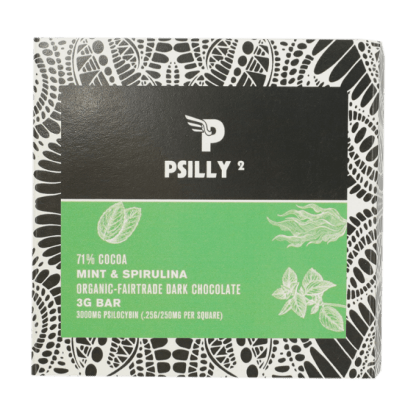 Psilly - Dark Chocolate Bar - Mint & Spirulina | Strongest Magic Mushroom Strain Canada